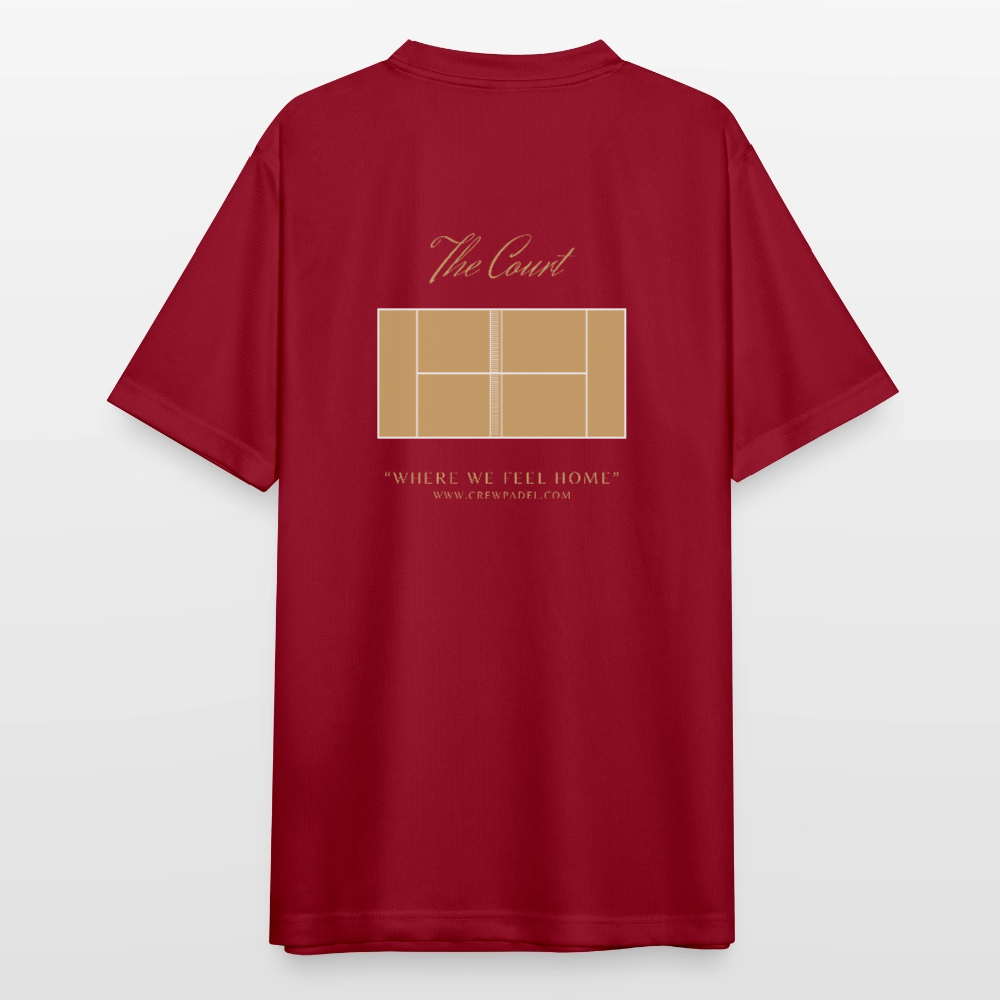 CREWPADEL Performance Tee – THE COURT - dark red